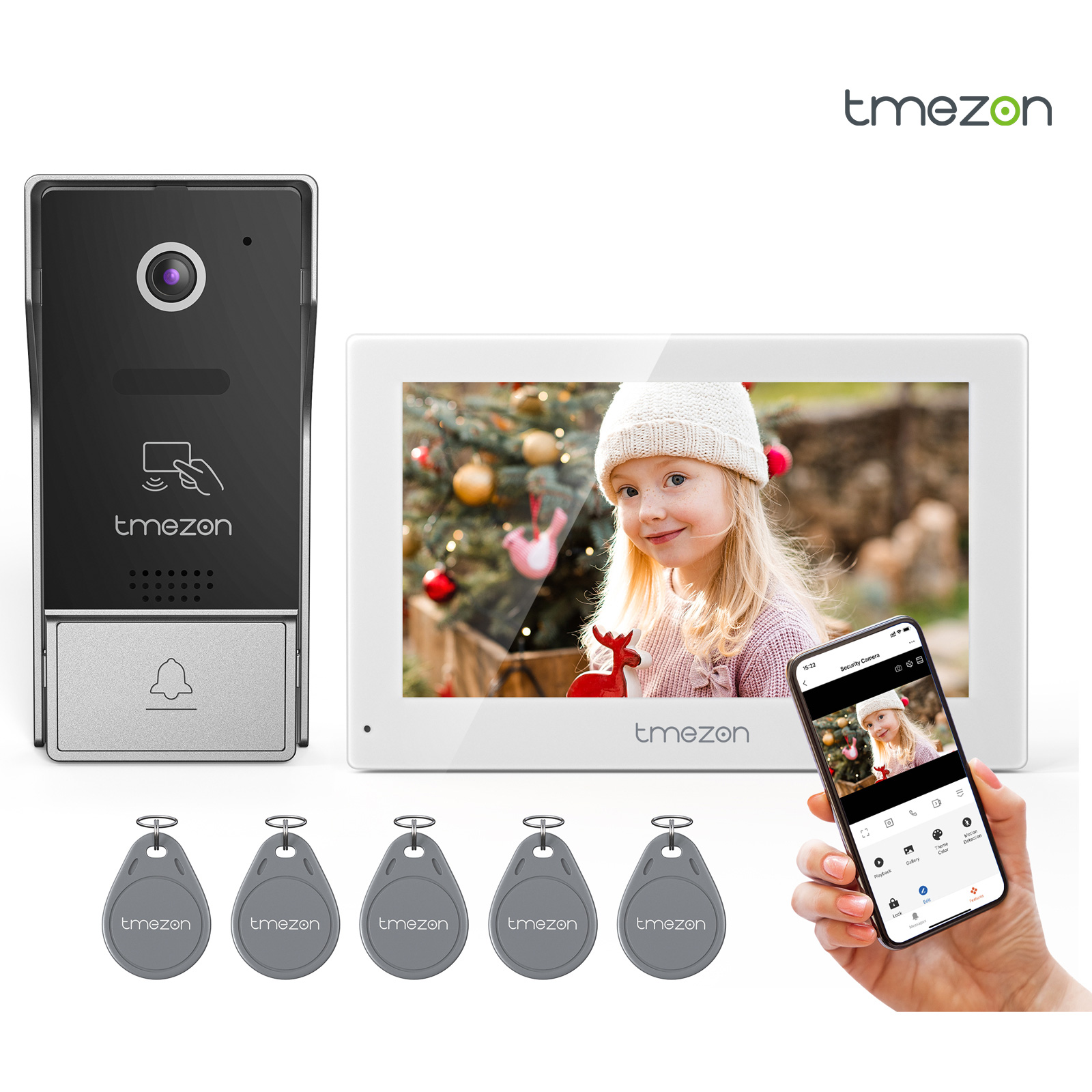 Smart Doorbell Wired - 7 inç Tuya 1080P kablosuz Wifi