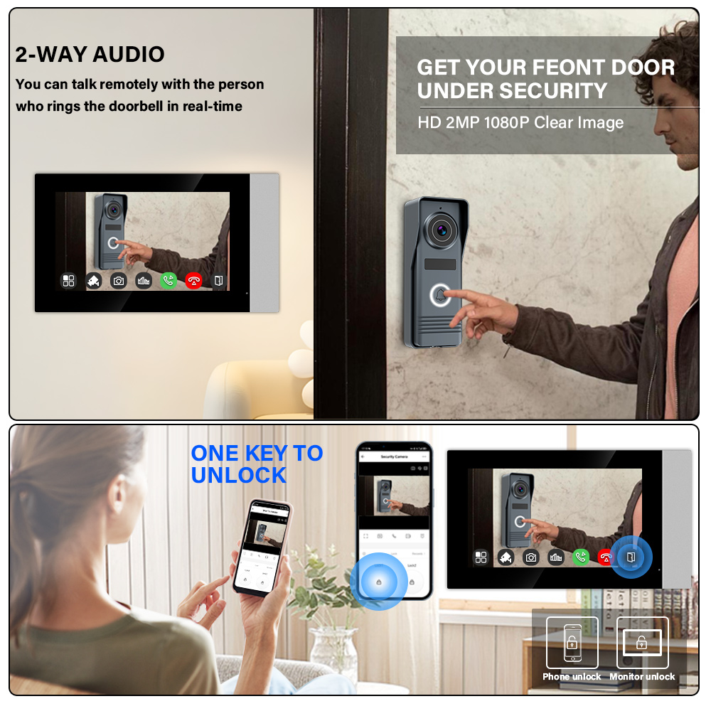 2 telli akıllı ev Wifi 1080P g - Smart Doorbell Wired incelemesi ve fiyatı