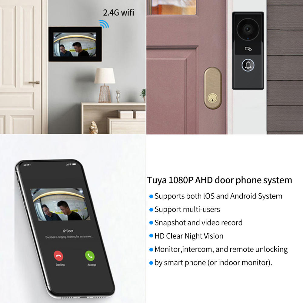 7/10 inç görüntülü interkom 10 - Smart Doorbell Wired incelemesi ve fiyatı