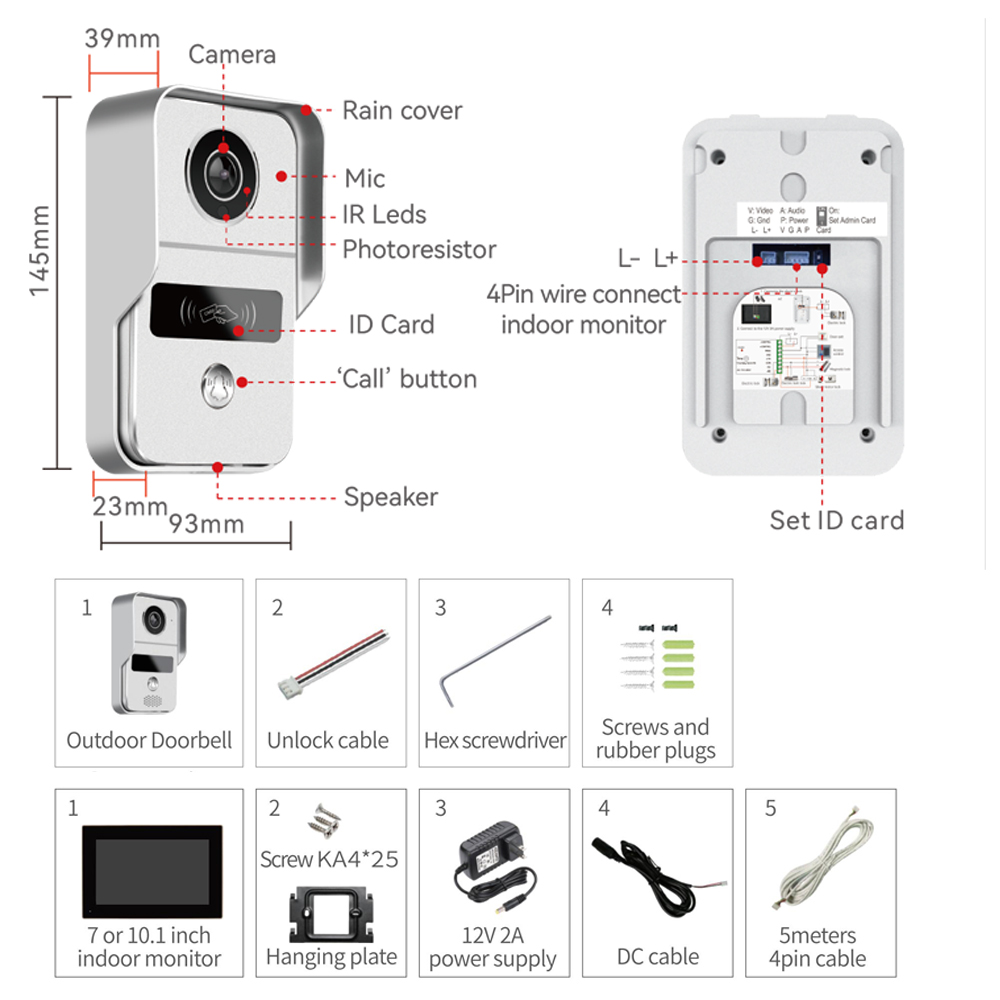 1080 P 7 Inç WiFi Görüntülü In - Smart Doorbell Wired incelemesi ve fiyatı